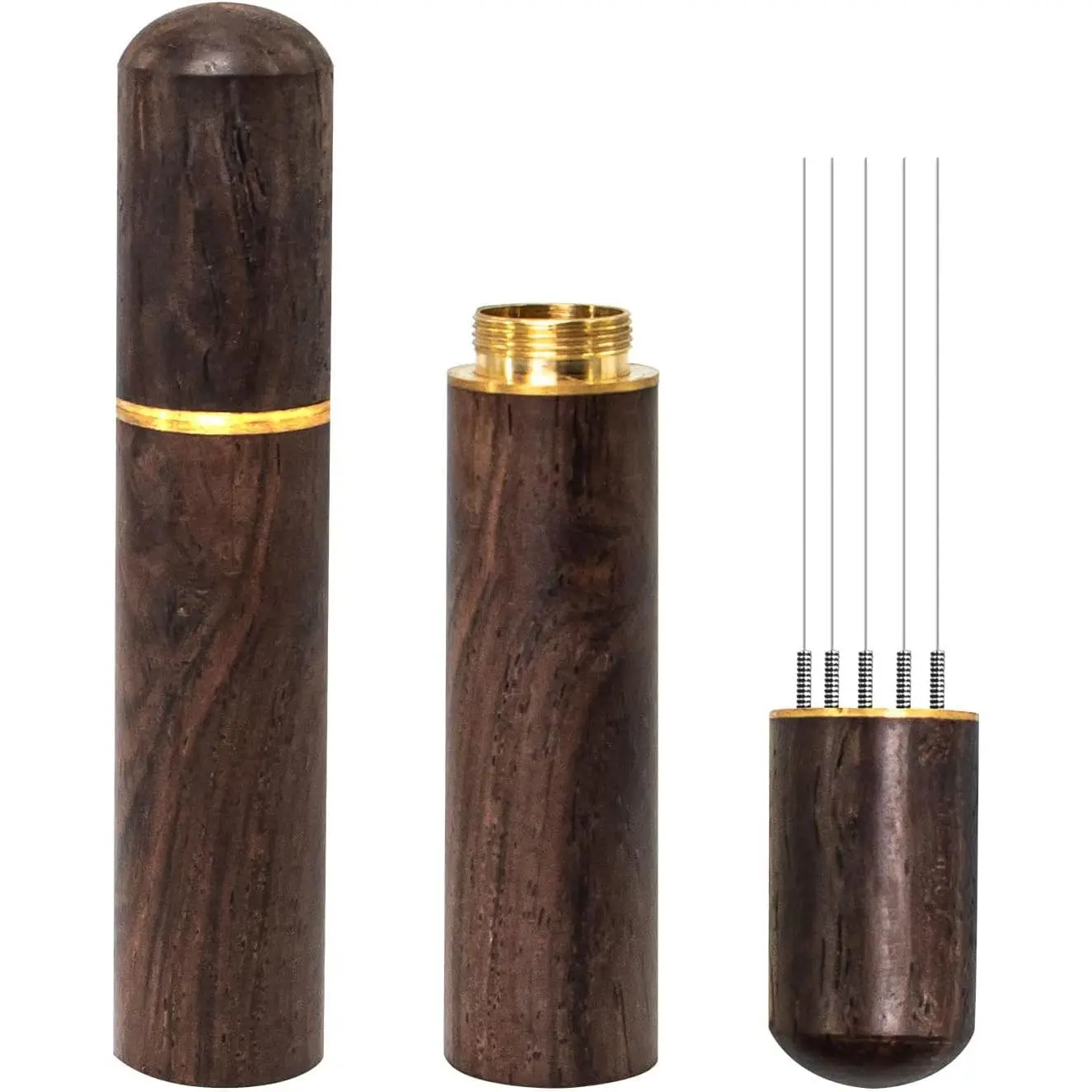 Espresso Coffee Stirrer 5  0.4mm Espresso Distribution Tools,   Handle and Stand (Walnut)
