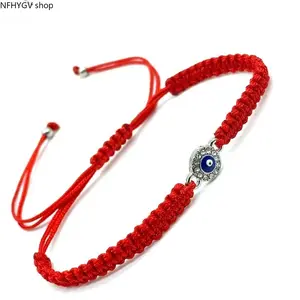 2Pcs Turkish Evil Eye Macrame Bracelets, Classic Nazar Protection Amulet Hand-Woven Adjustable Wrist Jewelry, Boho Lucky Spiritual Charm Trendy Accessory For Daily Wear And Holiday Gift Giving