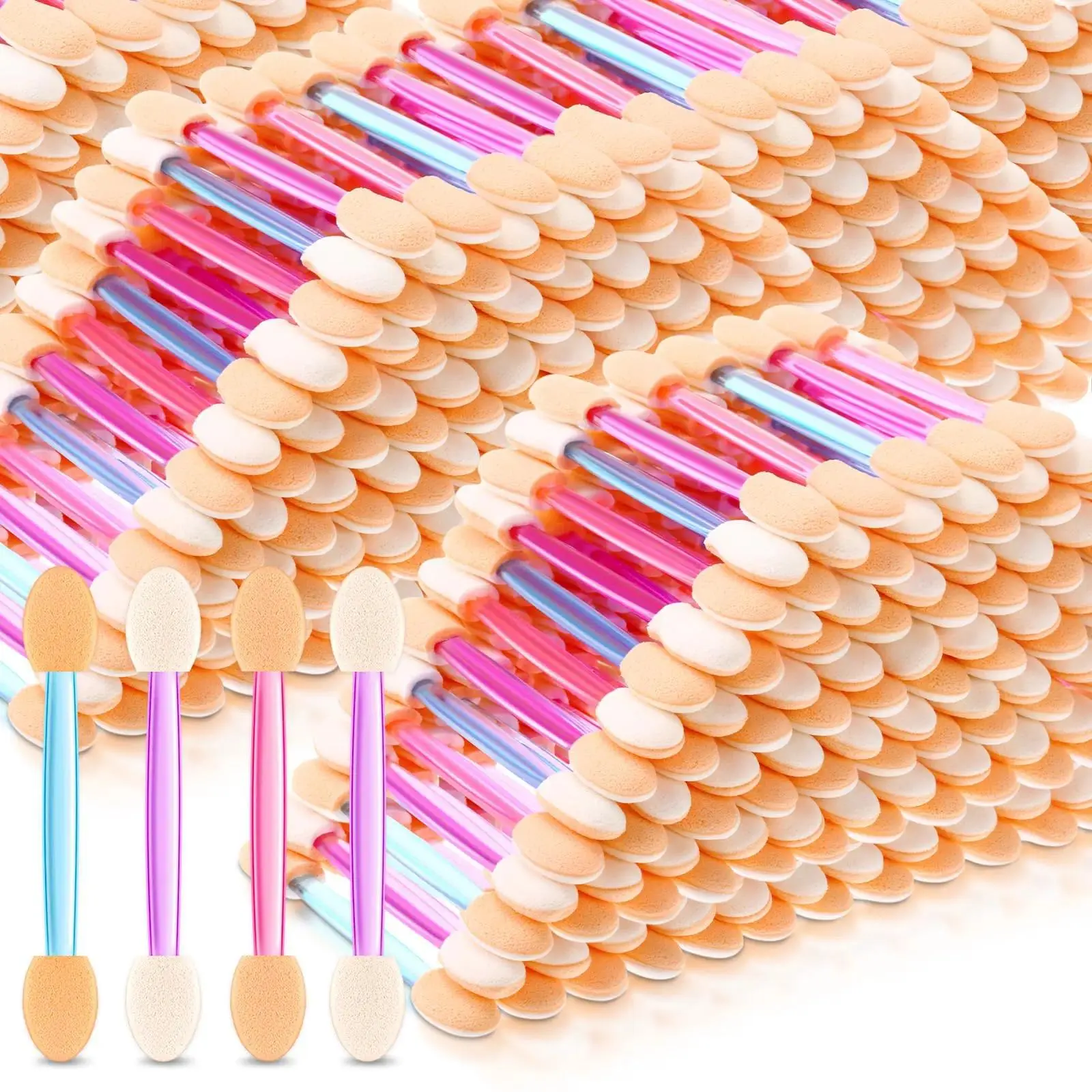 [SummerWins]Disposable Double-ended Eyeshadow Sponge Applicators, Mixed Color Eyeshadow Brush for Christmas Gift, Professional Makeup Tools for Women