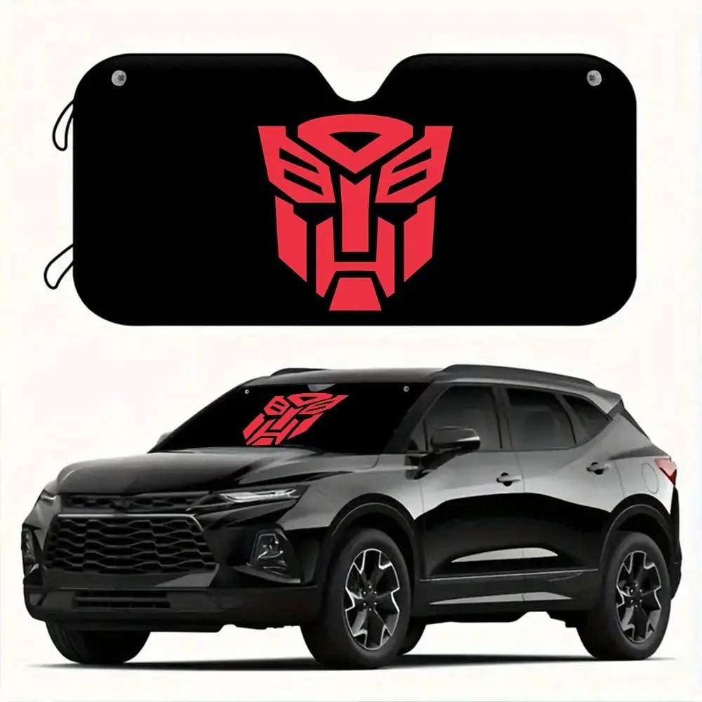 [Transformers Car Sunshade] An Officially Licensed Transformers Car Sunshade Featuring The Transformers Logo, Durable Automotive Accessory That Protects Against UV Rays And Blocks Sunlight to Keep The Interior Cool, Enhancing Comfort.