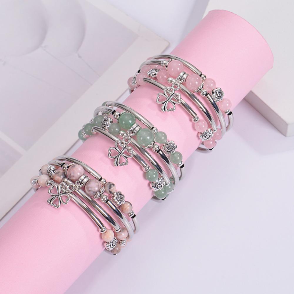 Bohemian Style Bead Winding Bracelets for Women Girls Multiple Layers Bead Flower Pendant Bracelet Trend Jewelry Christmas Gift