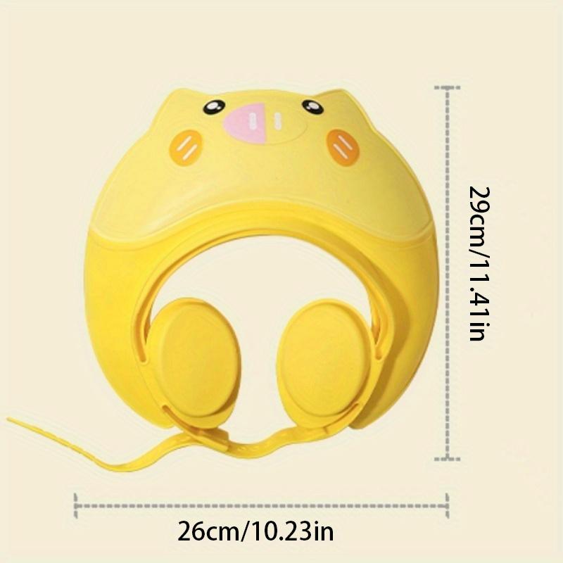 Adjustable leak-proof baby shower cap, cute cartoon cat design - baby products, waterproof PP material, suitable infants and toddlers, 0+ months, pink/blue/yellow, newborn essentials, baby products clearance