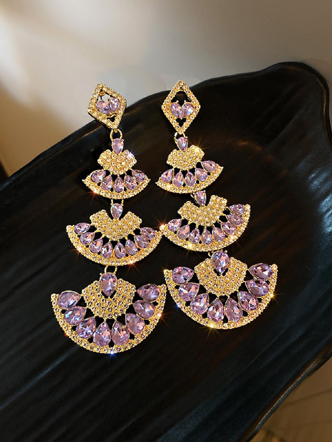 Vintage Teardrop Earrings, Elegant Artificial Crystal Decorated Dangle Earrings for Women, Fashion Jewelry for Party, Daily Decor, Trendy All-match & Exquisite Jewelry for Birthday Gift