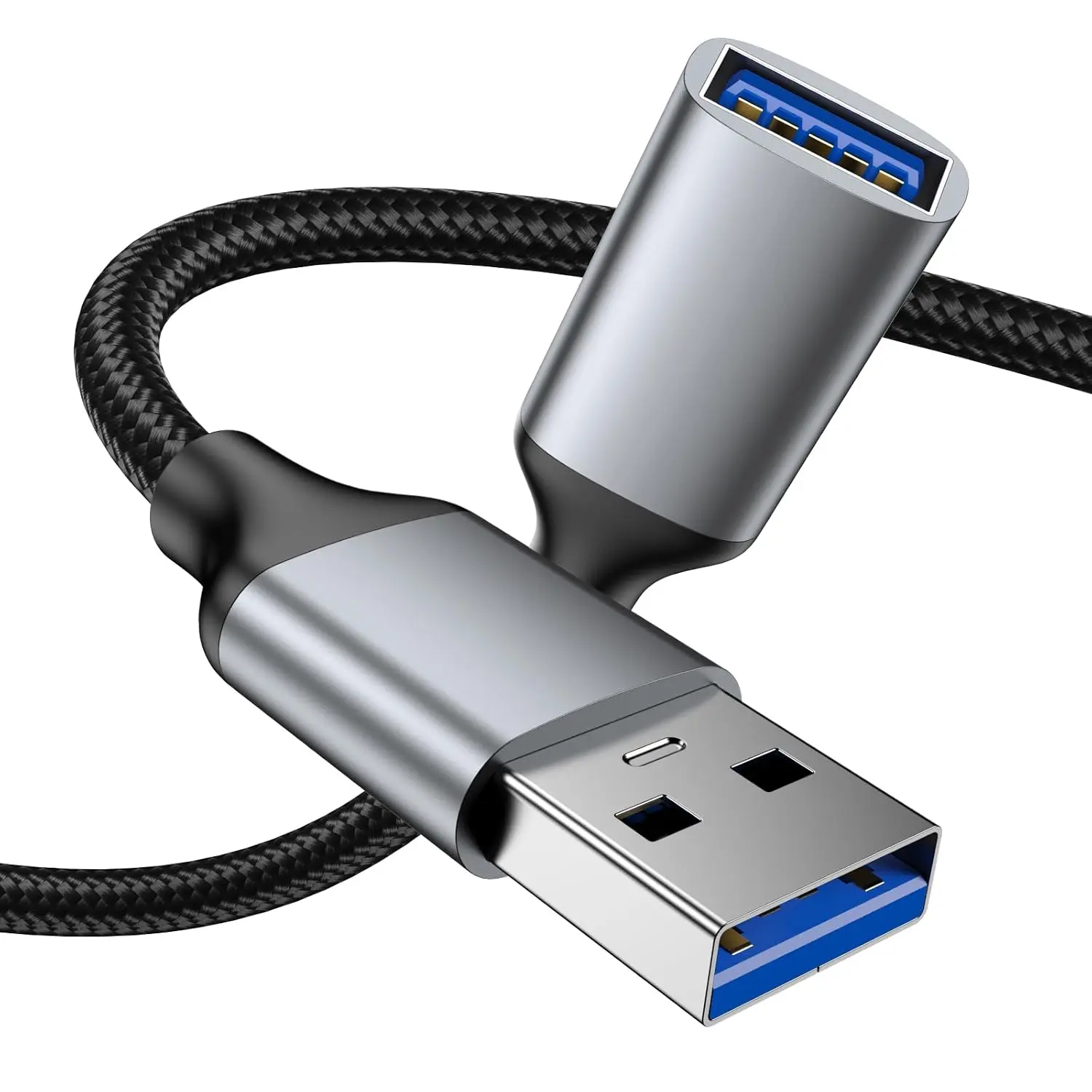 3.3FT USB 3.0 Extension , USB Type A Male to Female Extender Cord Nylon Braided High Speed Data Transfer Metal Interface for Webcam, Keyboard, Flash Drive, Hard Drive, Printer.