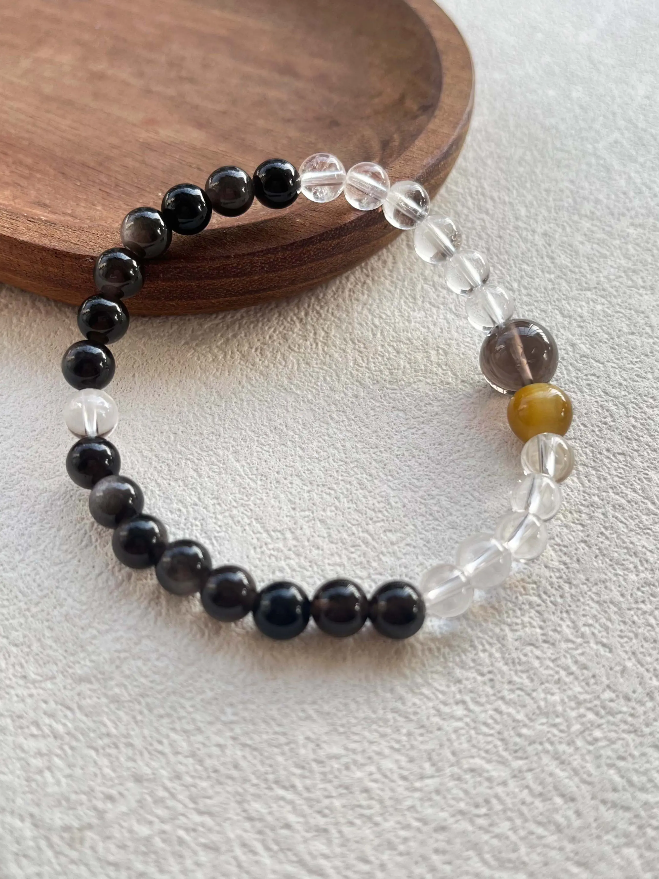 6mm Natural Agate Quartz Bracelet, 8mm Gold Tiger Eye, 10mm Tea Quartz, Unisex Fashion Jewelry, Gift Ready