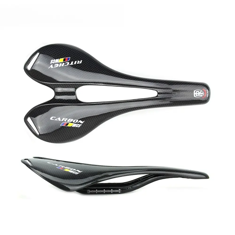 Ultralight 3K Gloss Full Carbon Fiber Bicycle Saddle Comfort Bike Cushion for Road Bike Mountain Bike Cycling Replacement Parts
