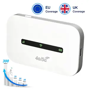 4G LTE Portable WiFi Hotspot Router,  High Speed 300Mbps Pocket Mobile WiFi with 3000mAh Battery WPA3 Secure Encryption, Multi-User Shared Internet for Road Trips RV Life Outdoor Vacations Business Travel EU & UK