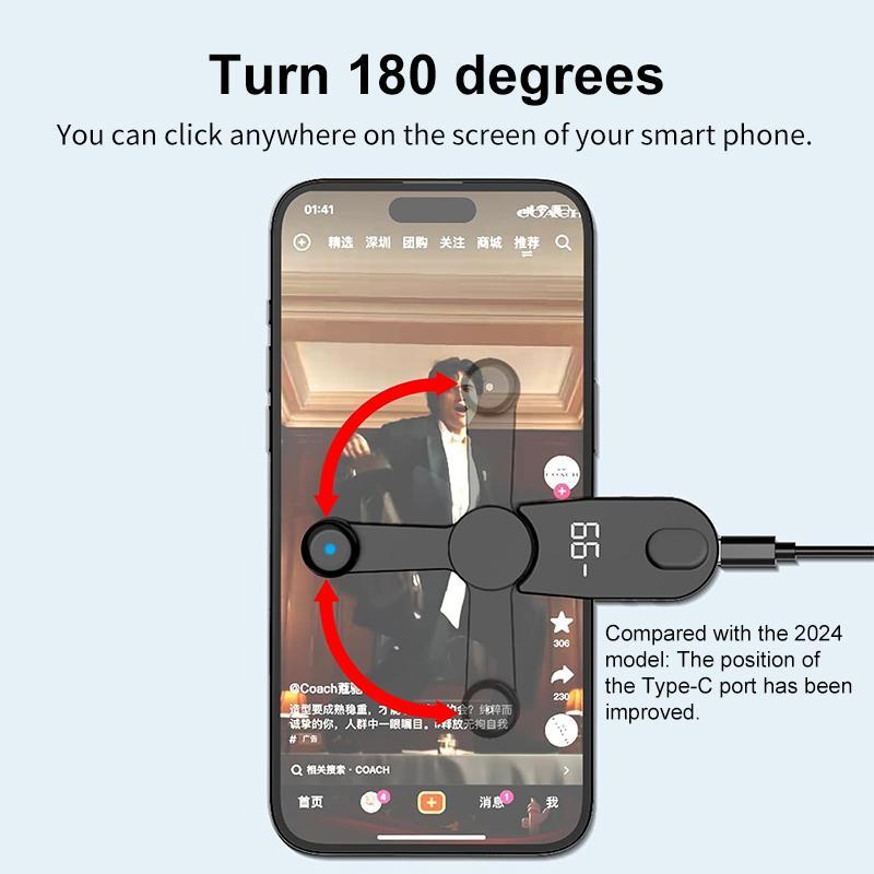 Automatic Screen Clicker Clipper, Efficient Compact Portable Touch Screen Tapping Device for Gaming & Automation, Mobile Accessory for Smartphone, Console, Phone Game Controller