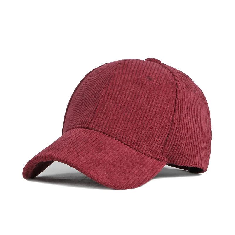 New autumn and winter solid color corduroy baseball cap for men and women, simple duckbill cap