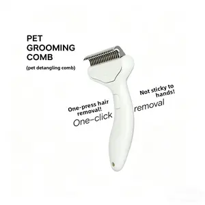 Self-Cleaning Pet Comb, One-Click Deshedding Brush for Cats & Dogs, Dematting Grooming Tool