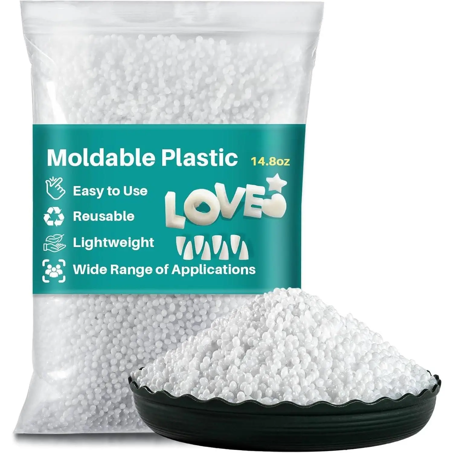 14.8oz Moldable Plastic Pellets - Thermoplastic Beads Polymorph Plastic Meltable  Thermal Beads for Crafts,DIY,,Temporarily Repair,Modeling,Halloween Vampire  Fangs