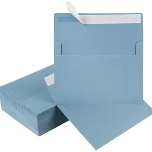 50 Pack 5 x 7 Colored Self Seal Envelopes for Wedding Party Invitations Greeting Cards Announcements Photos 5.24 x 7.21 Inches Dusty Blue