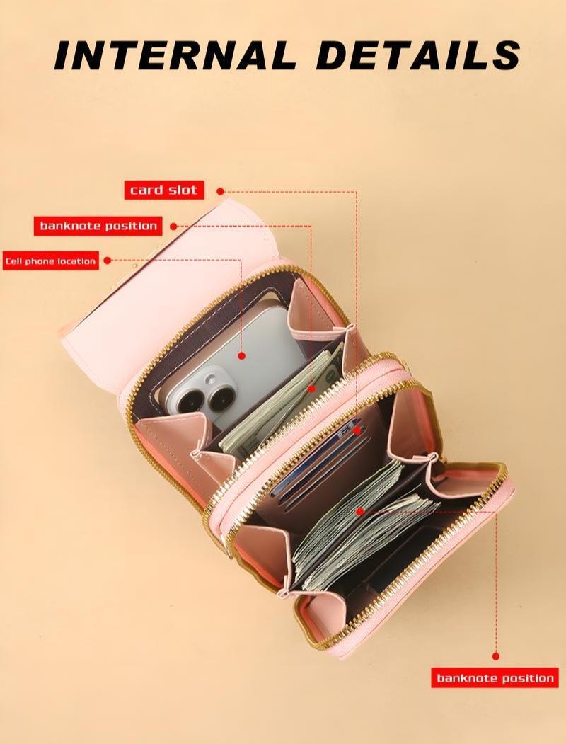2026 Must-Have Touchscreen Crossbody Phone Wallet - Multi-Functional Design with Card Slots, Coin Pouch & Adjustable Strap, Water-Resistant for Travel & Daily Use