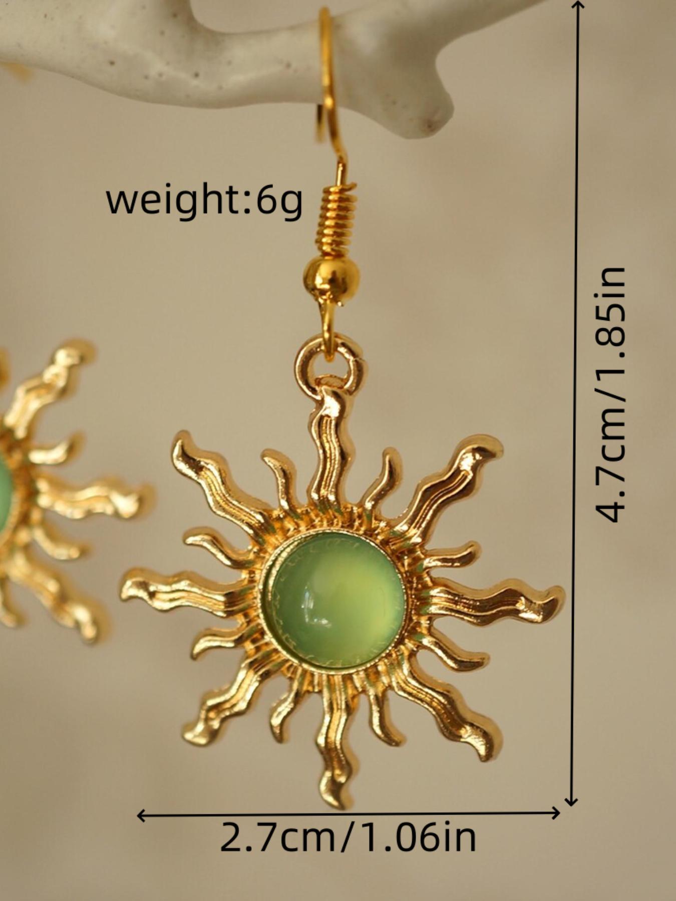 Sun Design Dangle Earrings, Statement Earrings, Fashionable Jewelry for Women, Trendy All-match & Exquisite Jewelry for Birthday Gift