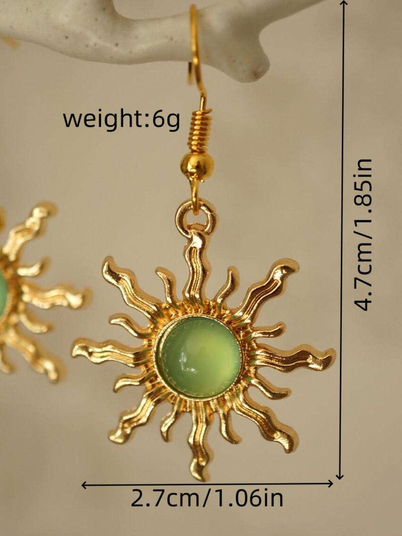 Sun Design Dangle Earrings, Statement Earrings, Fashionable Jewelry for Women, Trendy All-match & Exquisite Jewelry for Birthday Gift