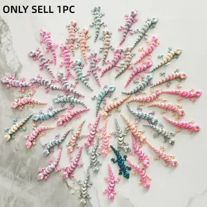 20 Pieces of 3D Printed Colorful Geckos, 9 cm Length, Made of PLA Material, Perfect for Christmas and Easter Decoration