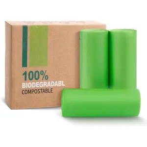 Extra Thick 0.78 Mils 5 Gallon 20 Liter Biodegradable Compost Bags for Food Scrap Waste Certified with US BPI ASTM D6400 and Europe OK Compost Home