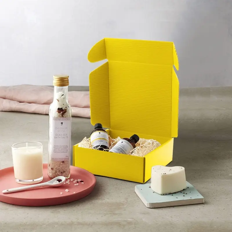 10-Pack Yellow Corrugated Shipping Boxes 15X10X4 Cm (5.91X3.94X1.57In) - Small Mailing Boxes for Small Business, Ecommerce & Postal Packaging