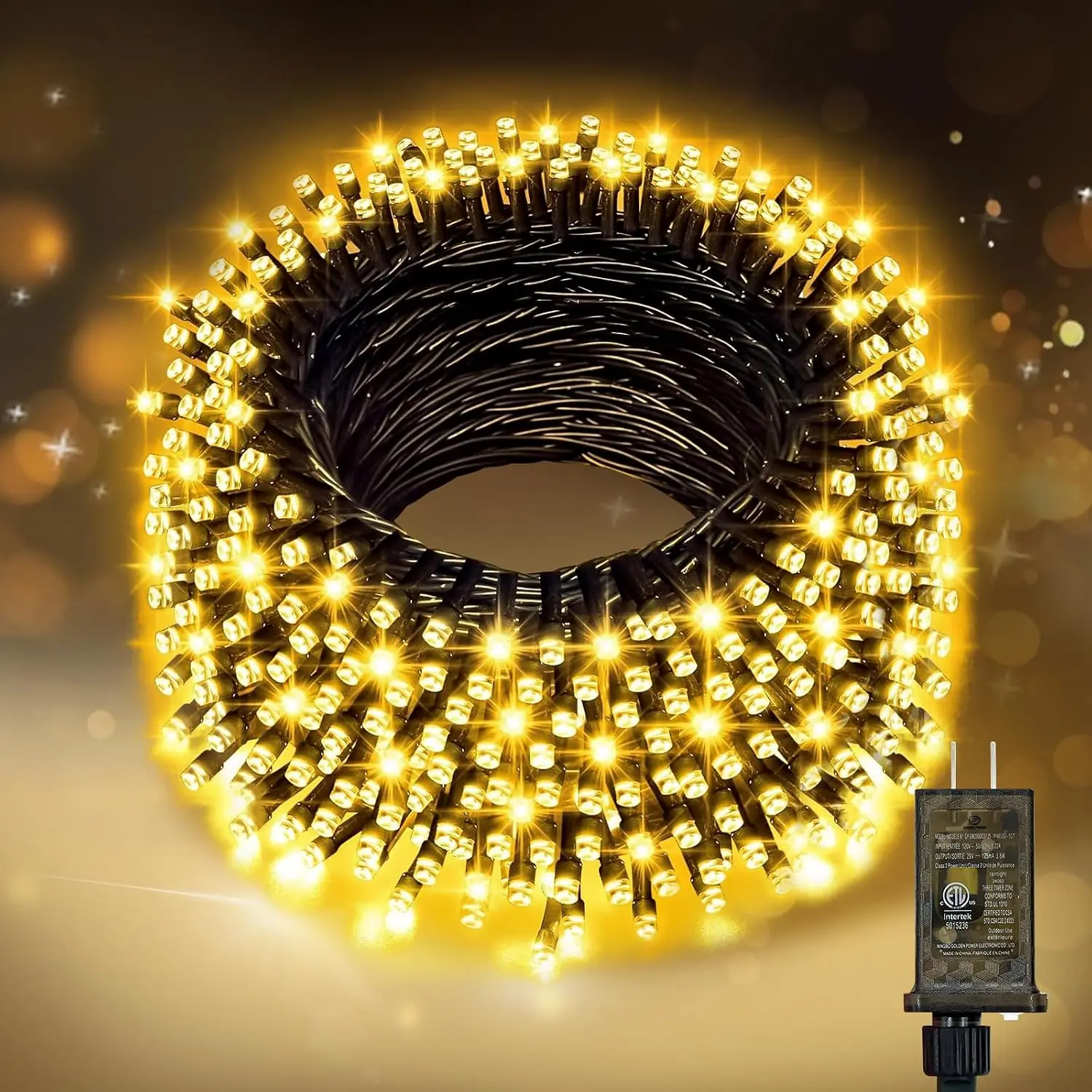33FT LED String Lights Outdoor  – Warm White Fairy Lights with Plug, Connectable Christmas Tree Lights for Patio, Garden, Bedroom, Wedding, Party, Decor