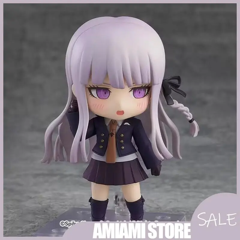 About 10cm PVC Q-Version Danganronpa Kirigiri Kyoko Collectible Toy, No.2625 Movable Face-Change Desktop Decoration, Birthday Gift