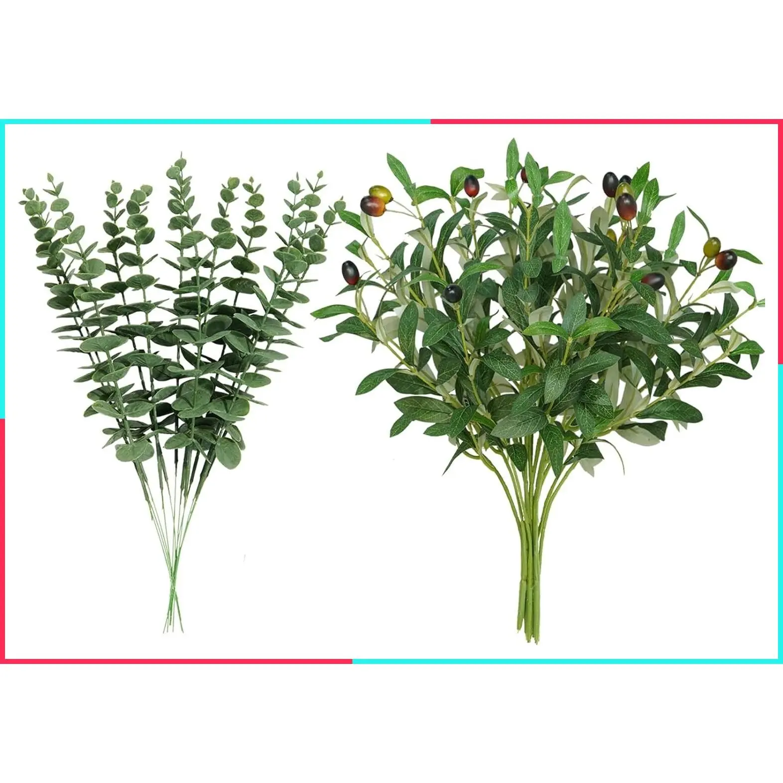 Faux Olive Branches, 18''Artificial Olive Stems,Perfect Greenery for Vase,Greenery for Centerpieces,Coffee Table,Home Decoration for Dining Room & Living Room,6pcs