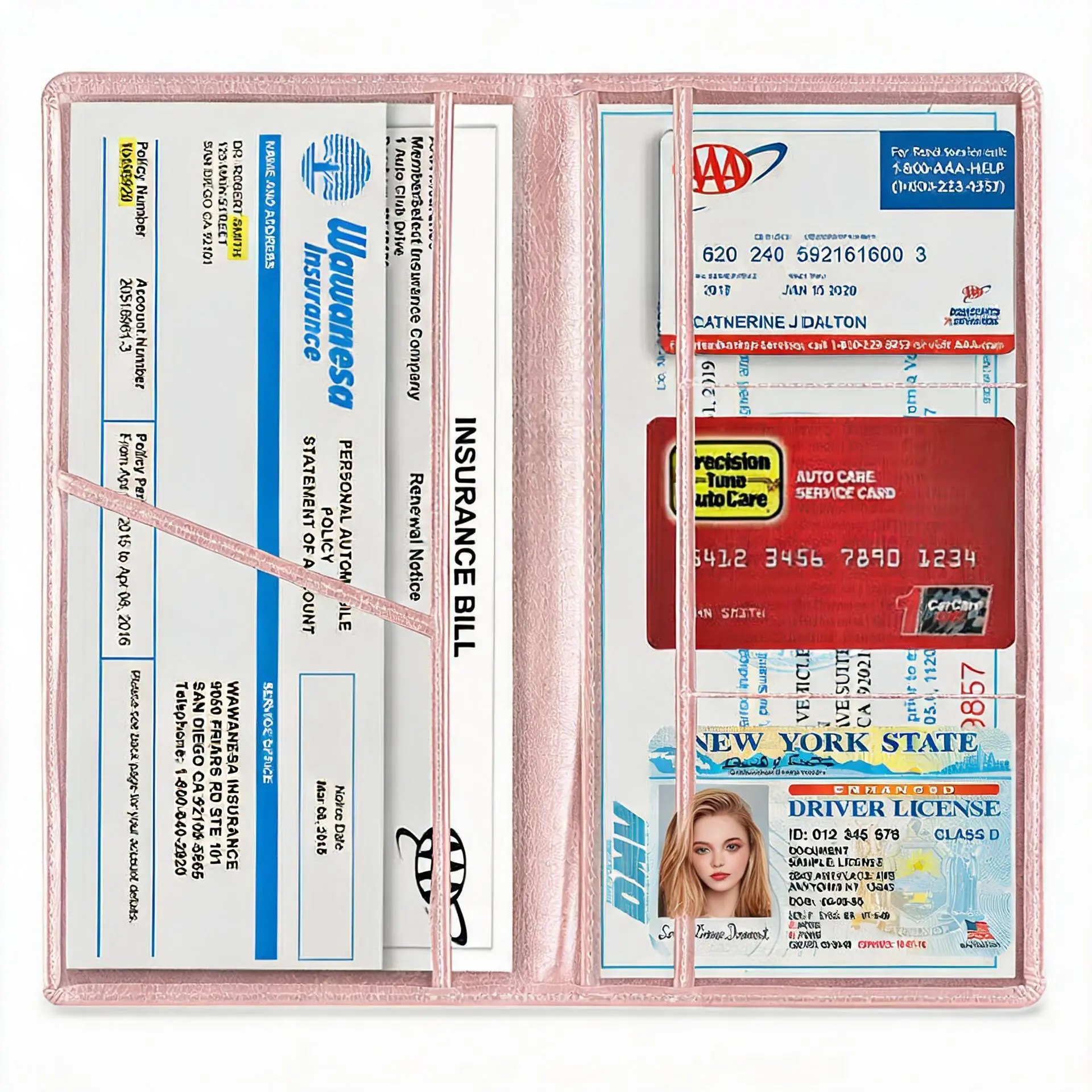 PU Leather Car Document Holder - 106g, 24*12.8*1cm, 6 Colors Available, Compact Practical Automotive Interior Stowing Accessory for Car Owners