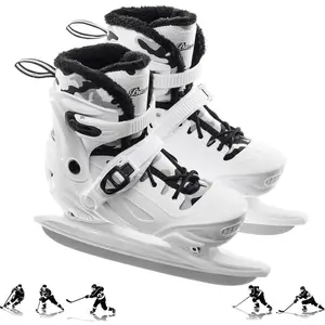Adjustable Ice Hockey Skates with Camouflage Pattern - Comfortable Padding, Breathable Lining - for Children, Men & Women - US 10C-10