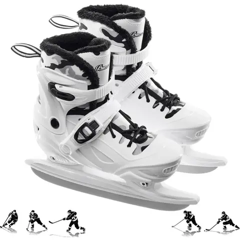 Unisex Adjustable Fit Camouflage Ice Hockey Skates for Ice Sports & Children, 1 Pair, Polypropylene Build, Cold Protection, Comfortable Padding, Breathable Linings, Laces, Flexible Design, Buckle, Multi-Size (US 10C-10)