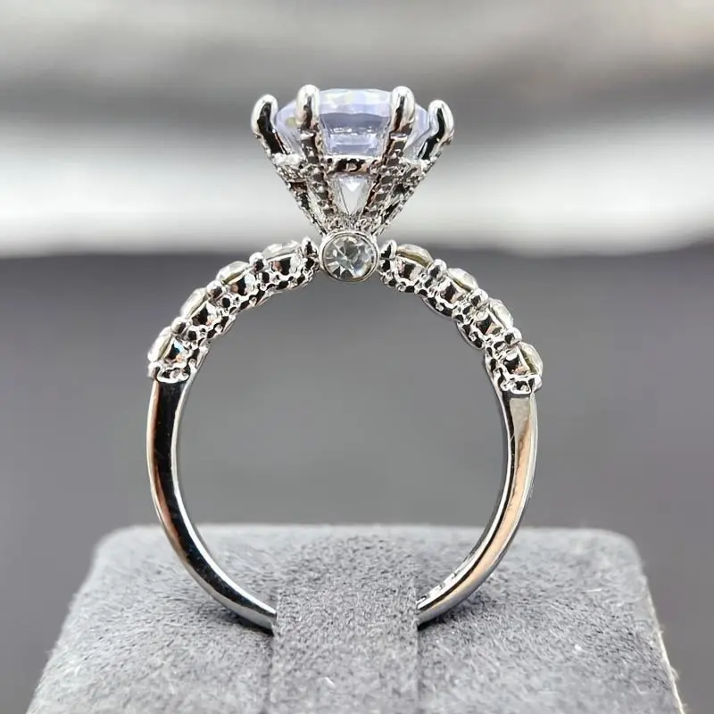Elegant Silvery Engagement Ring with Luxury Sparkling , Timeless Design for Wedding Promise Anniversary Holiday Gifts Bridal Ring Set Bridal Eternity Ring