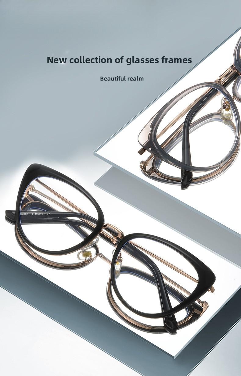 TR90 glasses frame, anti-blue light glasses frame, metal cat-eye optical glasses, Ins trend, for office, computer, mobile phone, and reading blue light glasses for kids anti glare,blue light blocking glasses for computer eyes,anti fatigue reading glasses