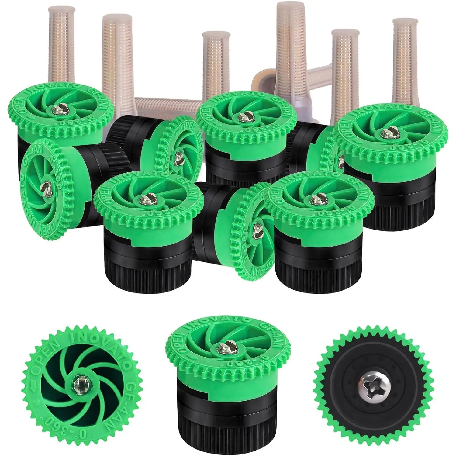 10 count Variable Arc Nozzle, Sprinkler Heads  Compatible With Pop Up Sprinklers Adjustable 0° - 360° Full Circle   Nozzle for Garden Lawn Irrigation (4AN)