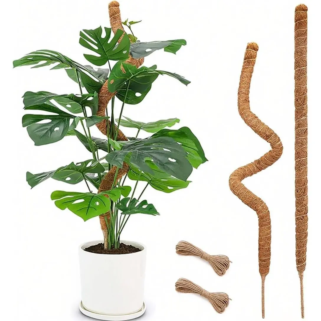 Bendable 28 Inches Moss Pole - 2 Pack Monstera  Support Stakes | For Potted Climbers Indoor Vines and Houseplants  Stakes for Indoor  Tall  Sticks Support for Climbing