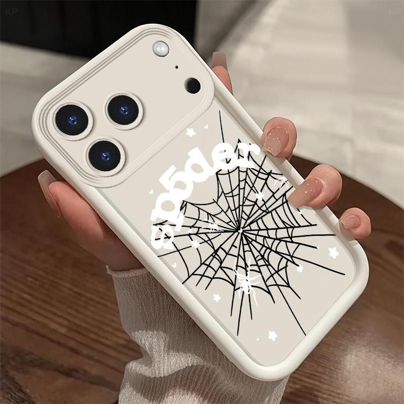 Edgy Dark Spider Web Phone Case for iPhone X 11 12 13 14 15 16 17 Pro Max/Plus/Air  - Ultra-Thin Heavy-Duty Shockproof Liquid Silicone Protective Cover| Unique Gift for Men