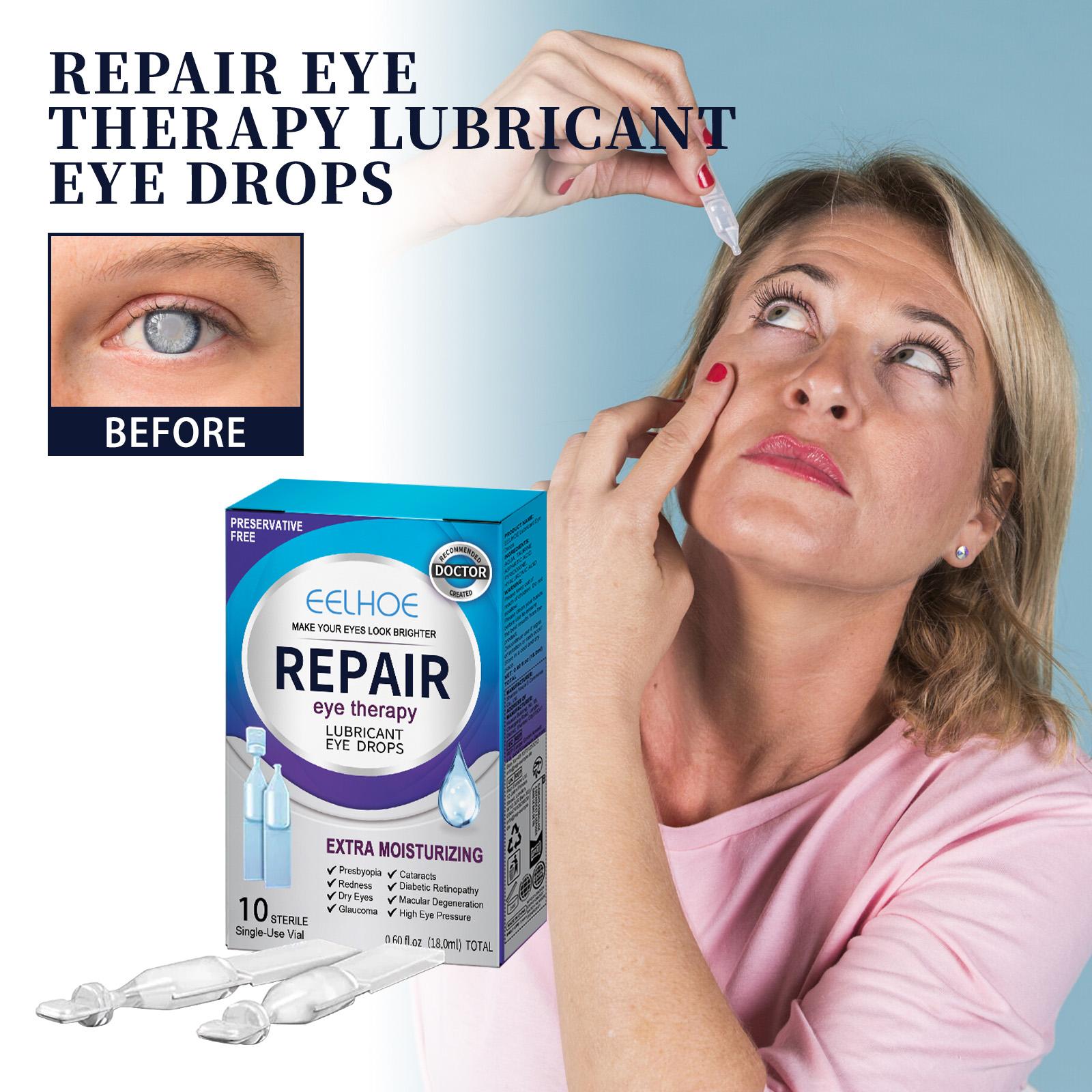 Dry Eye Therapy Lubricating Eye Drops for Dry Eyes, Preservative Free eye drops, 10 Single-Use Vials