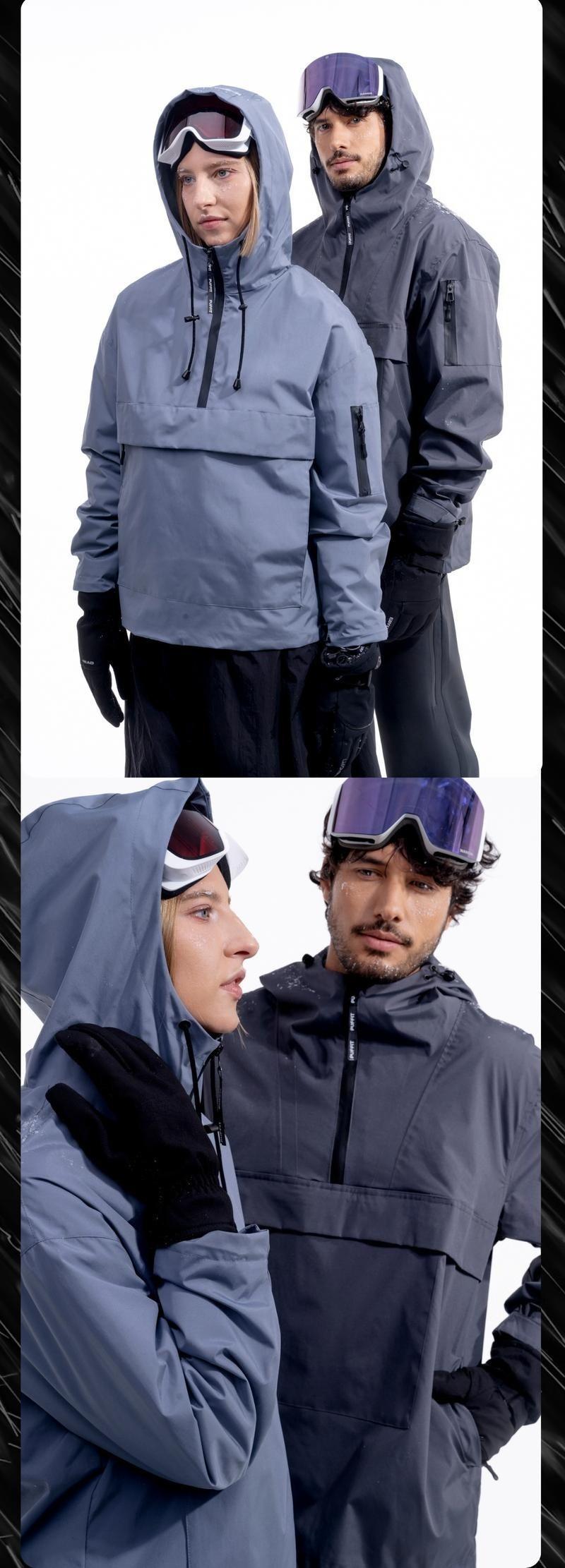 【Restocked】BIGWIG STM-TEX Waterproof Oversized Fall Hoodie Coat Warm Half Zip Rain Jacket with Adjustable Waist, Hood & Cuffs, Jacket Outerwear with Large Kangaroo Pocket for All Seasons Daily Wear #FallFreshness,Shell Jacket,Ski Jacket,Plus Size Fit