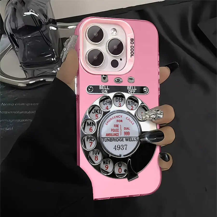 Phone Case - 1 retro rotary dial phone design phone case for Apple iPhone 11 12 13Promax 16 15 14Plus 17Promax Xs Max XS X 7Plus 8Plus, drop-resistant hard case, retro chic, fun and stylish, can be given to friends or yourself