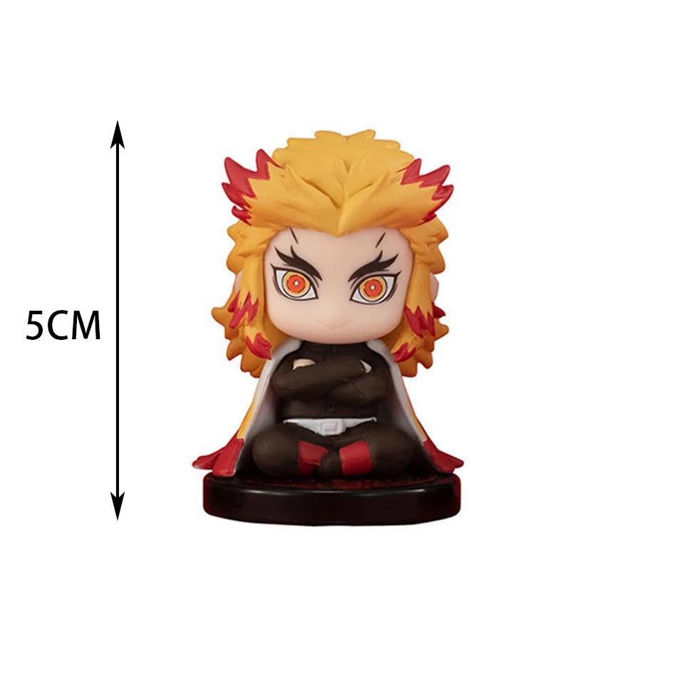 Demon Slayer Figure Toy Anime Kimetsu no Yaiba Q Version Sitting Tanjiro Nidouzi Inosuke Zenizu PVD Figurine Model Doll Gifts