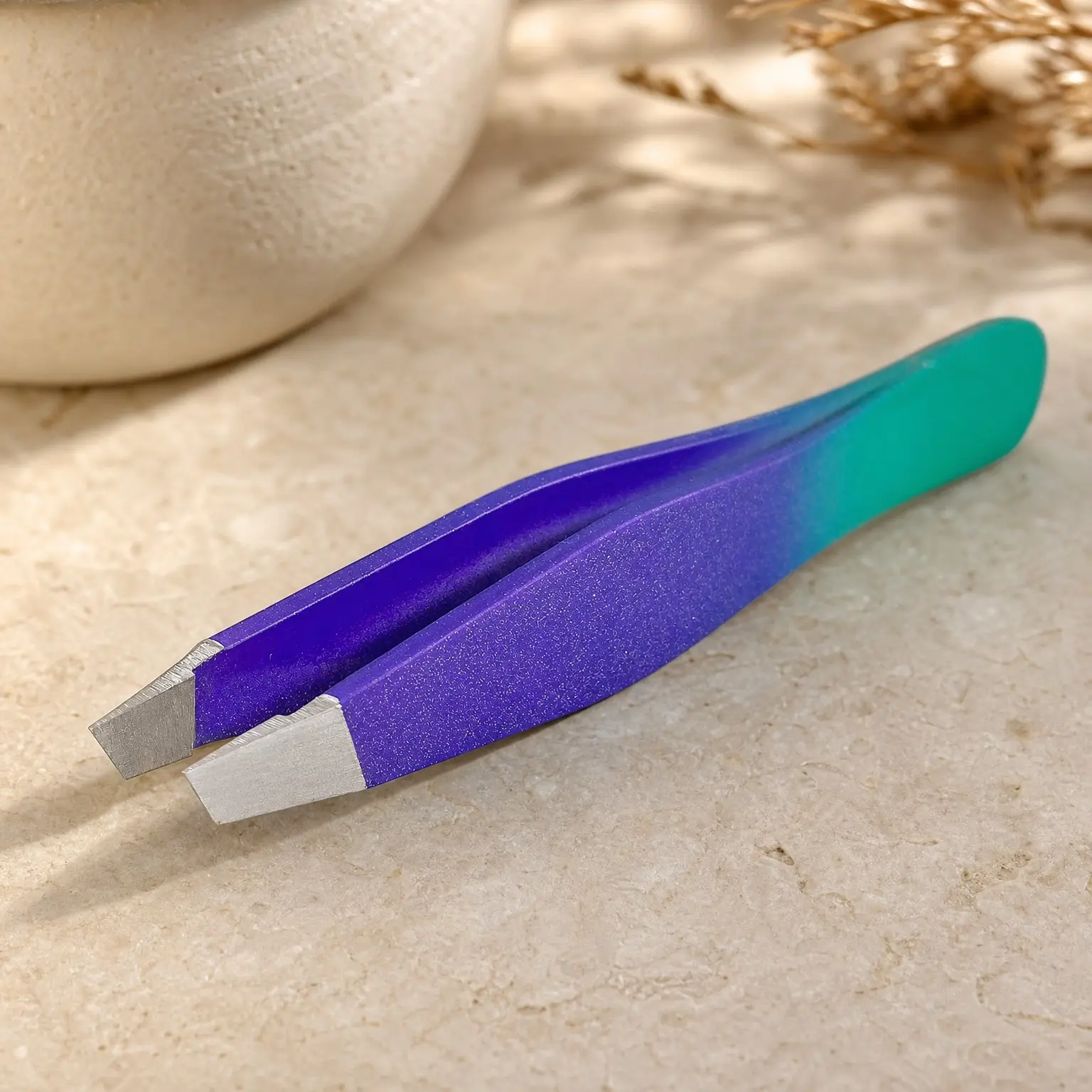 Limited Edition Mermaid Slant Tip Tweezers - Best Precision Tweezer for Eyebrow and Facial Hair Removal