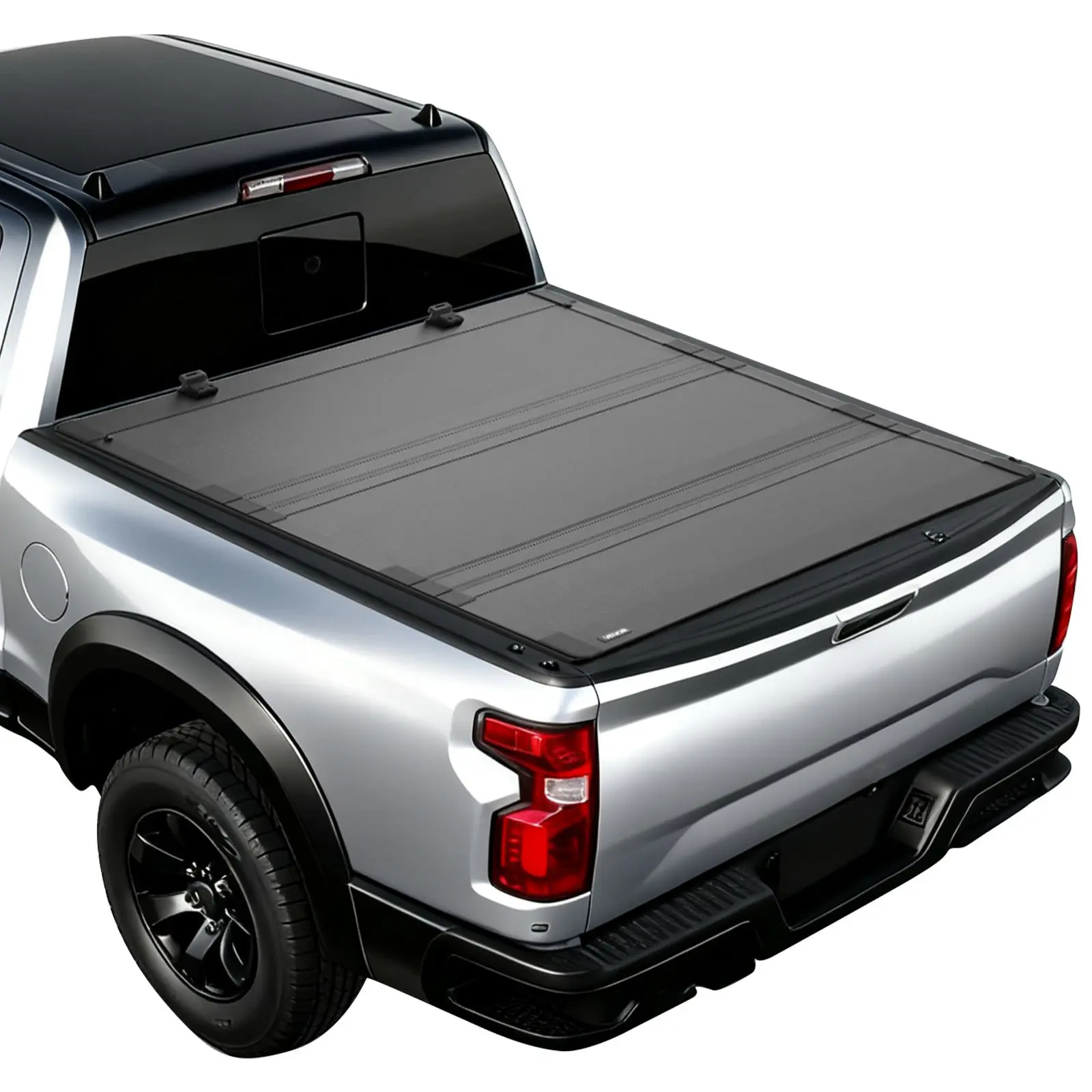 VEVOR Hard Folding Truck Bed Tonneau Cover, Compatible with 2019-2025 Dodge Ram 1500 5.6 ft (67.4 in) Bed, Waterproof Low-Profile Cover with Aluminum Alloy Support Bar