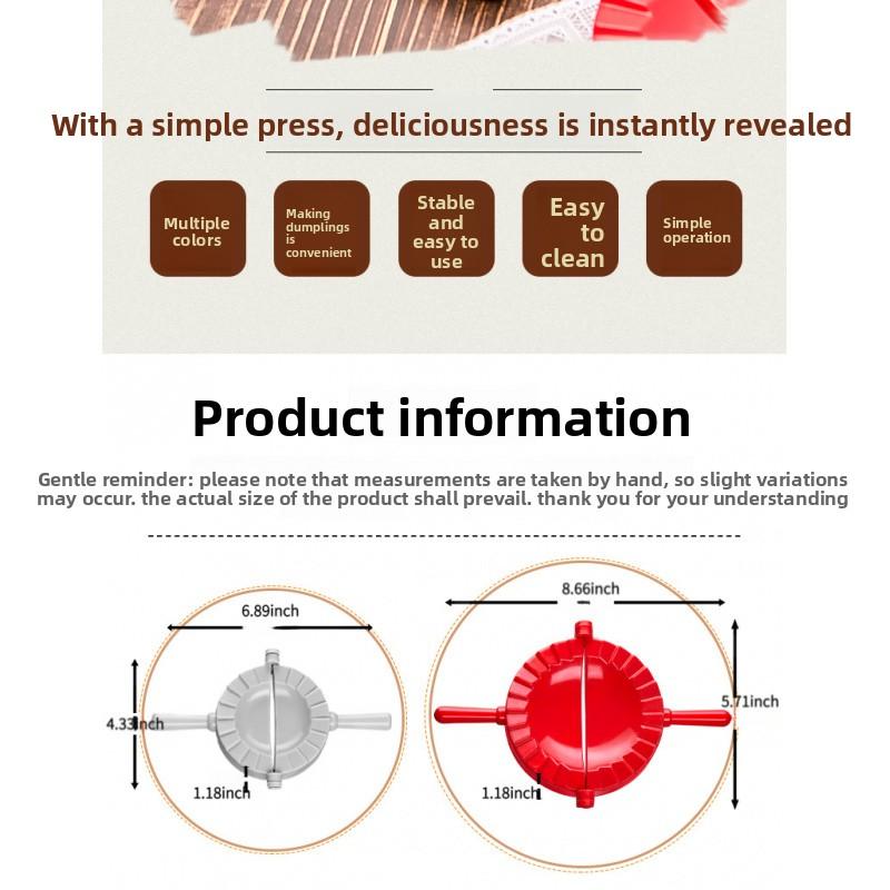 Multifunctional Kitchen Dumpling Maker Set – Manual Dumpling Mold, Skin Press, Sealer &  dough Cutter for Easy Pinch Making