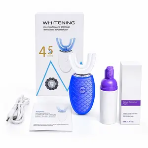 Upgraded Adult U-Shaped Automatic Electric Toothbrush - Silicone Brush Head, 360° Full Mouth Oral Cleansing, Stain Removal, Teeth Whitening, IPX7 Waterproof, Rechargeable, Ideal for Daily Home & Travel Use, Gift for Parents