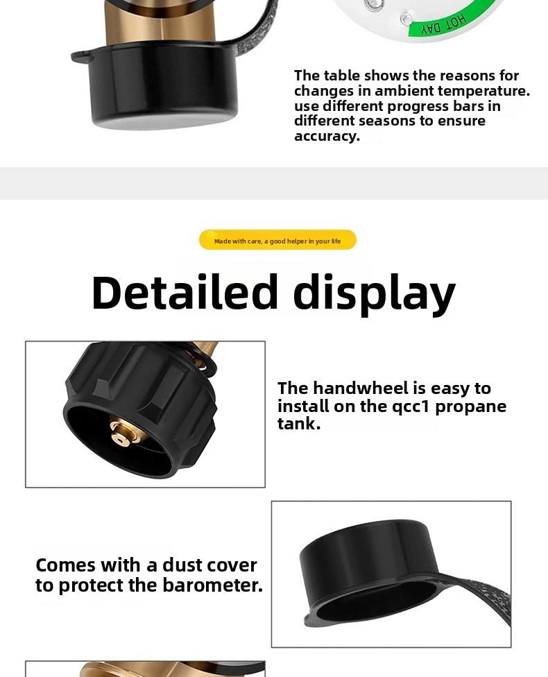 Vevor QCC1 Propane Tank Adapter Brass POL to 1lb Cylinder Converter for Gas Grills Camping Stoves and Outdoor Tools Set Electric Power Equipment