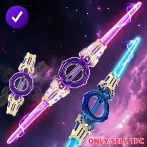 Rotating Dual-Blade Light Saber, Extendable Rotating Blade, Seven Color Lights, Cool Laser Sword, Indoor Outdoor Toy, Birthday Gift, Retractable Lightsaber, Light Up Saber, Led Saber, Double Bladed Lightsaber, USB Rechargeable Lightsaber re