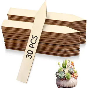 30Pcs Wooden Plant Labels, Outdoor Indoor Garden Markers and Name Tags for Seedlings Flowers Vegetables - Reused Waterproof Plant Label Stakes, 6 x 0.78in