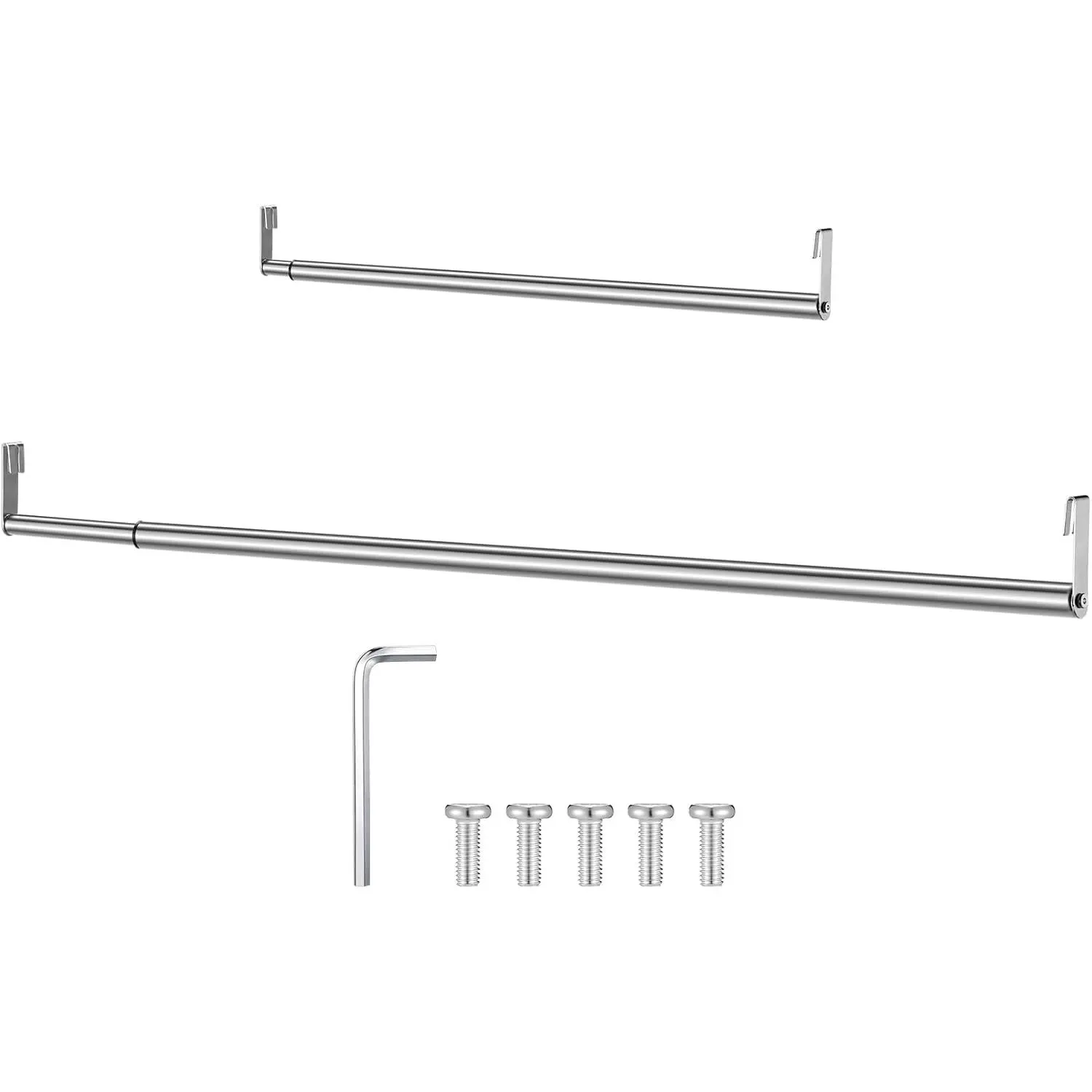 Expandable Closet Rod for Wire Shelf  Clothes Adjustable Heavy Duty Closet  Rod Extender Heavy Duty Hanger Bar Metal Poles for Wardrobes Hanger, 1 Pack (24-41 Inch,)