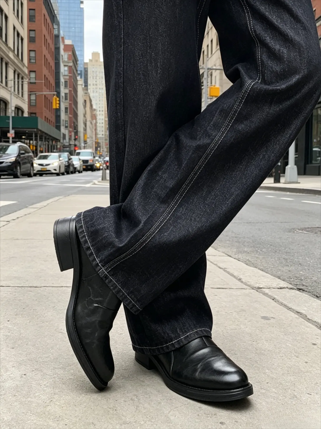 Retro low-heel black casual men's leather boots, matte soft leather low-top ankle boots, versatile for all seasons, suitable for commuting, and wear-resistant leather shoes