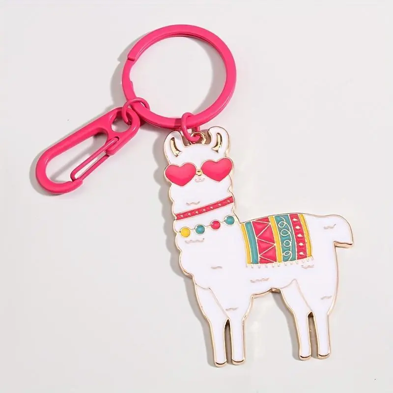 1pc Y2K Cartoon Alpaca Keychain Eid Al-Adha Cute Animal Key Ring Purse Bag Backpack Car Key Charm Earbud Case Accessory Women   Gift
