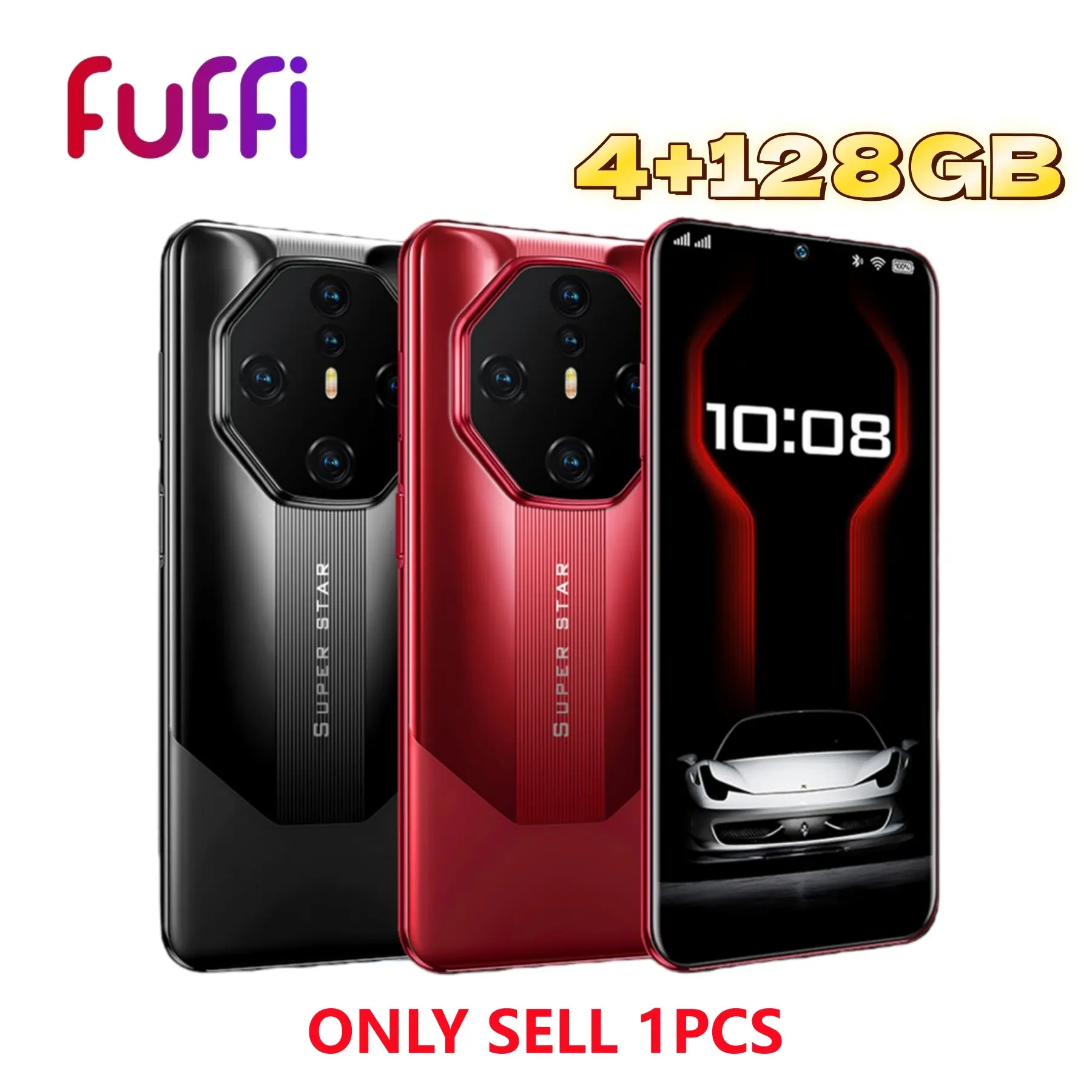 Fuffi Smart Phone, Global 4g Network, 6.53-Inch HD Screen, 4GB RAM 128GB ROM, Octa-Core Processor, Dual Sim, 4000mah Battery, Android System