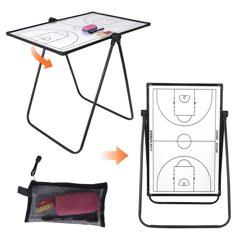 Double Sided Basketball Board with Markers Eraser Professional Basketball Game Pad Multi-Purpose for Basketball Soccer Volleyball Coaches