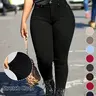 【Black Friday】Women's High Waist Button-Fly Skinny Pants with Pockets, Casual Comfy Trousers for Daily Wear, Ladies Fashion Bottoms for All Seasons (One Size Up is Recommended)
